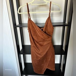 Brown Suede Mini Dress